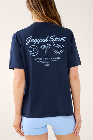 SERVING BOXY TEE DARK NAVY