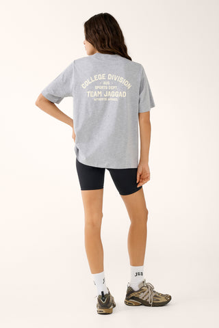 COLLEGE DIVISION BOXY TEE GREY MARLE