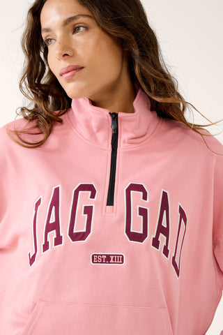 LOVE CLUB STUDIO HALF-ZIP SWEATER BLUSH