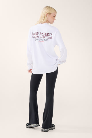 RACQUET CLUB OVERSIZED LONG SLEEVE TEE WHITE