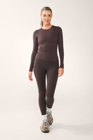 WANDER SOFT LONG SLEEVE TOP COFFEE BEAN