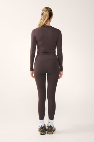 WANDER SOFT LONG SLEEVE TOP COFFEE BEAN