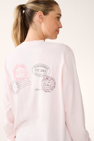 WANDER OVERSIZED LONG SLEEVE TEE BARELY PINK