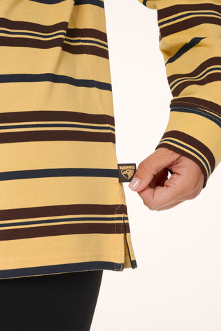HAWTHORN AFLW X JAGGAD 2026 LONG SLEEVE POLO TOP