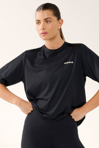 VIVID BOXY MESH TEE BLACK