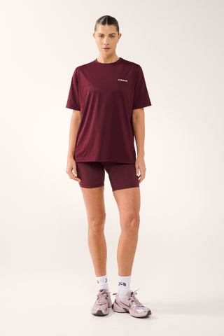 VIVID BOXY MESH TEE CHERRY