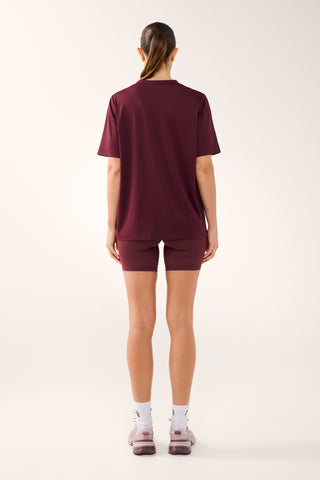 VIVID BOXY MESH TEE CHERRY