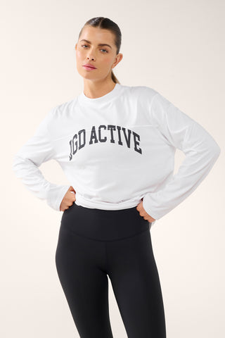 JGD ICON LONG SLEEVE TEE WHITE