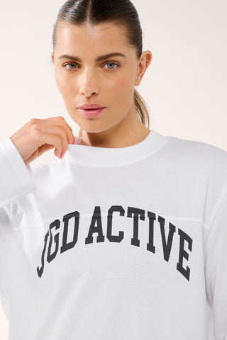 JGD ICON LONG SLEEVE TEE WHITE