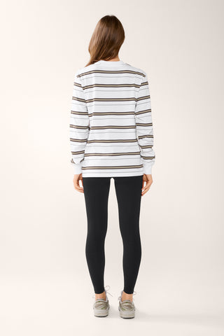 CENTERED OVERSIZED LONG SLEEVE TEE WHITE