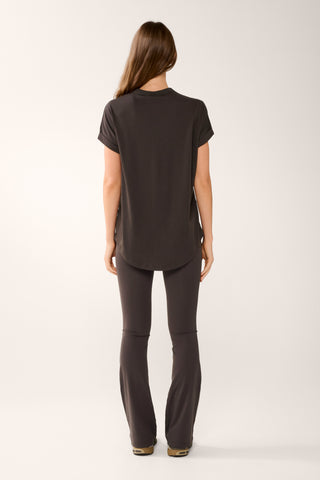 COLLEGIATE CUFFED SLEEVE TEE ESPRESSO