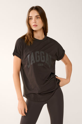 COLLEGIATE CUFFED SLEEVE TEE ESPRESSO