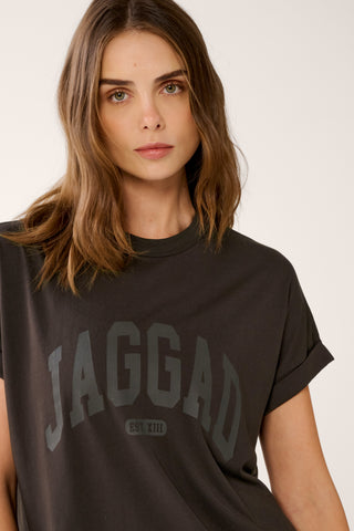 COLLEGIATE CUFFED SLEEVE TEE ESPRESSO