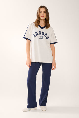 REFORM OVERSIZED V-NECK TEE OATMEAL MARLE
