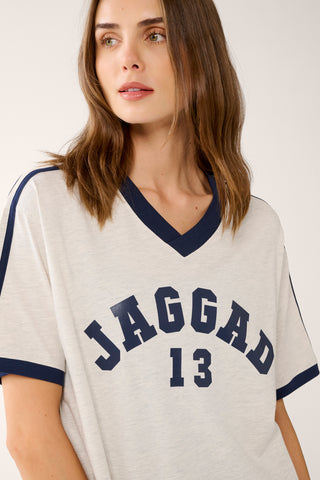REFORM OVERSIZED V-NECK TEE OATMEAL MARLE