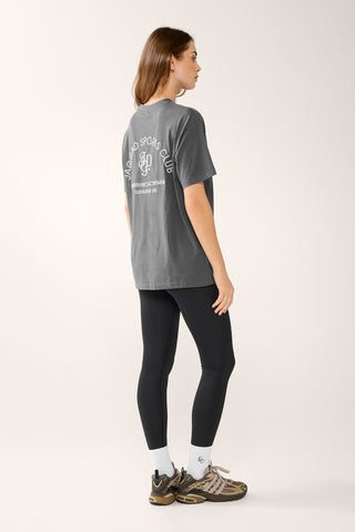 CENTERED OVERSIZED TEE CHARCOAL MARLE