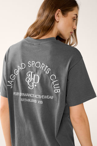 CENTERED OVERSIZED TEE CHARCOAL MARLE