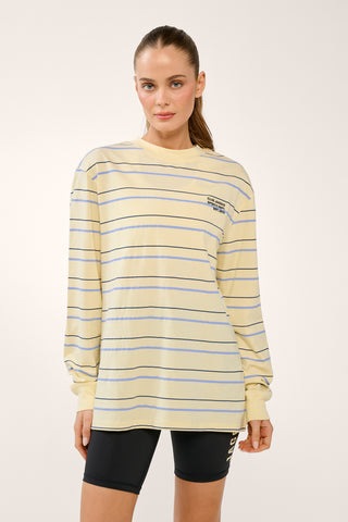 REPLAY OVERSIZED LONG SLEEVE TEE BUTTER STRIPE