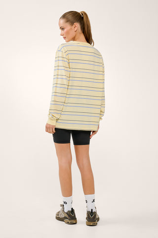 REPLAY OVERSIZED LONG SLEEVE TEE BUTTER STRIPE