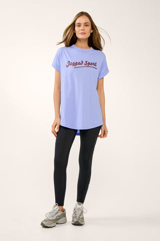 REPLAY CUFFED SLEEVE TEE CORNFLOWER BLUE