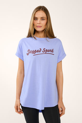 REPLAY CUFFED SLEEVE TEE CORNFLOWER BLUE