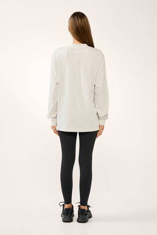 JGD OVERSIZED LONG SLEEVE V-NECK TEE OATMEAL MARLE