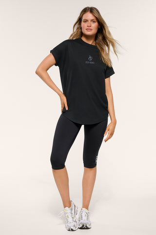 LONDON CUFFED SLEEVE TEE BLACK