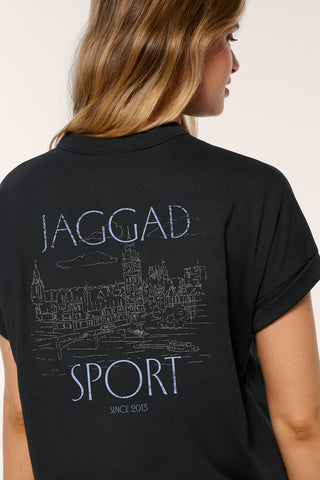 LONDON CUFFED SLEEVE TEE BLACK