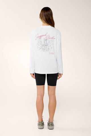 BROOKLYN ICON LONG SLEEVE TEE WHITE