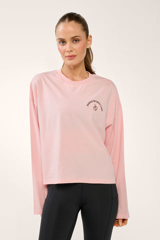 DRIFT OVERSIZED BOXY LONG SLEEVE TEE CHALK PINK