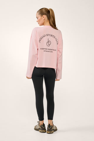 DRIFT OVERSIZED BOXY LONG SLEEVE TEE CHALK PINK