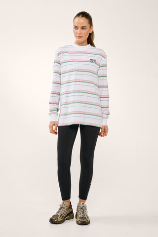 POISE OVERSIZED LONG SLEEVE TEE SAGE STRIPE