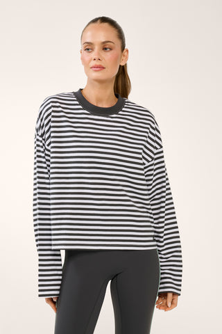 ELEMENT OVERSIZED BOXY LONG SLEEVE TEE GRAPHITE STRIPE
