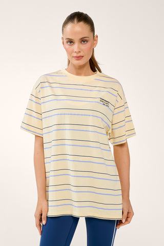 COLLEGIATE OVERSIZED TEE BUTTER STRIPE