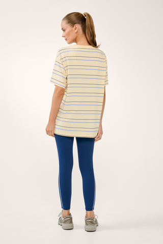 COLLEGIATE OVERSIZED TEE BUTTER STRIPE