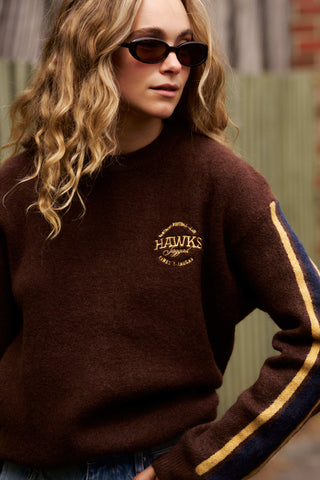 HAWTHORN AFLW X JAGGAD 2026 KNIT SWEATER BROWN