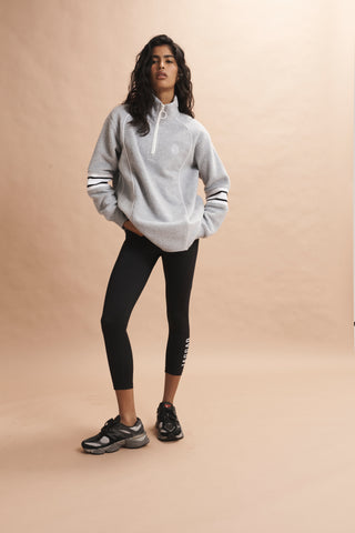 CENTRAL LONGLINE HALF-ZIP THERMAFLEECE SWEATER GREY