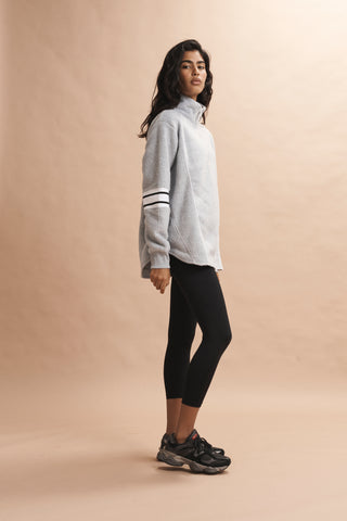 CENTRAL LONGLINE HALF-ZIP THERMAFLEECE SWEATER GREY