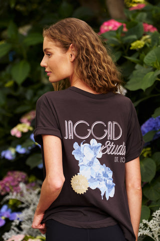 ORCHID CUFFED SLEEVE TEE COFFEE BEAN