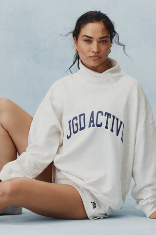 JGD MOCK NECK SWEATER OATMEAL MARLE