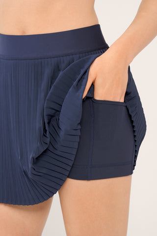 CHELSEA PLEATED SKIRT NAVY