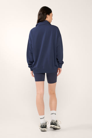 RIO HALF-ZIP SIGNATURE SWEATER DARK NAVY