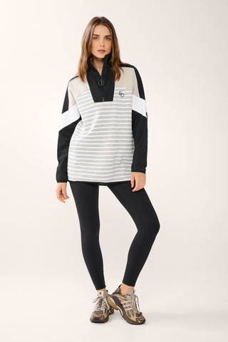 RIO LONGLINE HALF-ZIP SWEATER GREY MARLE