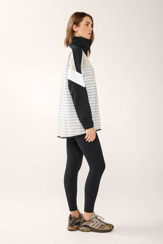 RIO LONGLINE HALF-ZIP SWEATER GREY MARLE