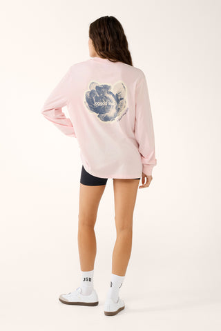 STATIC OVERSIZED LONG SLEEVE DELUXE TEE BARELY PINK