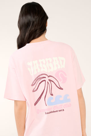 SUMMER CHILL CLUB OVERSIZED TEE CHALK PINK