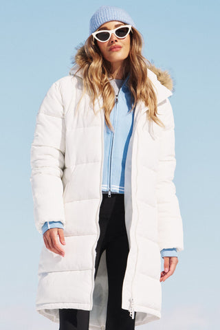 GLOW KNEE-LINE PUFFER JACKET OFF WHITE