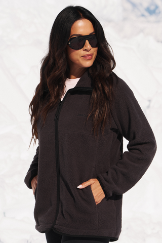 TERRAIN BOXY ZIP-THROUGH THERMAFLEECE JACKET COFFEE BEAN