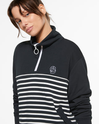 VOYAGE LONGLINE HALF-ZIP SWEATER BLACK