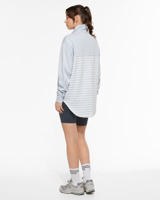 VOYAGE LONGLINE HALF-ZIP SWEATER ARCTIC ICE